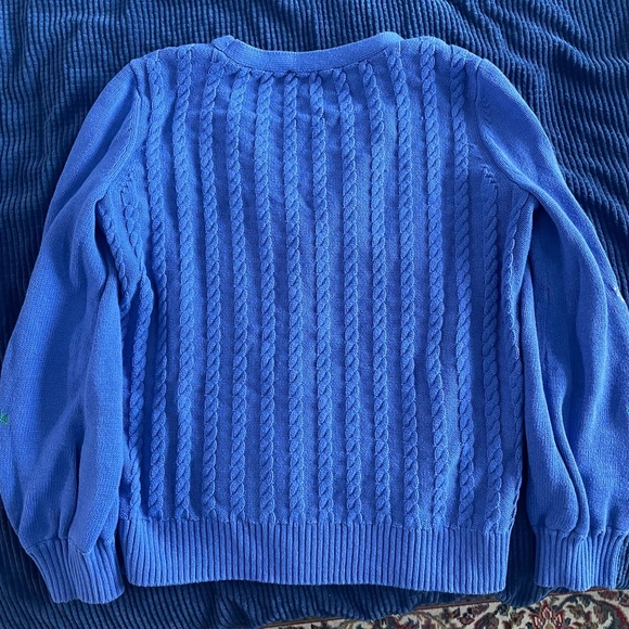 Talbots Flowers Blue Embroidered Cardigan - Picture 6 of 7